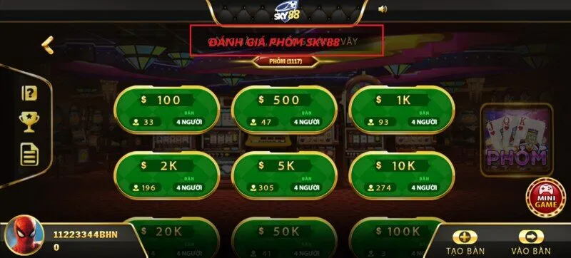 Nhận xét Phỏm Sky88 của game thủ 