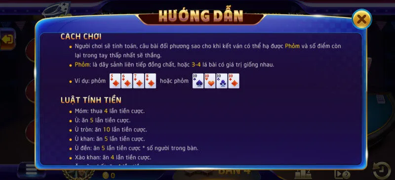 Luật chơi cơ bản tựa game Phỏm Sky88