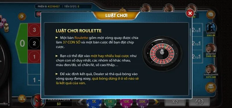 Nội dung luật chơi Roulette Sky88