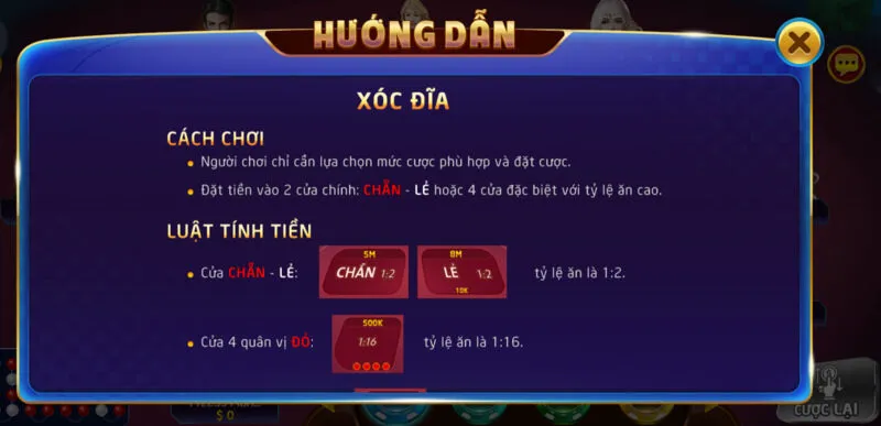 Luật chơi Xóc đĩa Sky88